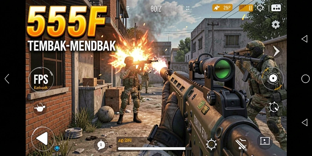 Tampilan gameplay 555F yang mendebarkan dan mendetail.
