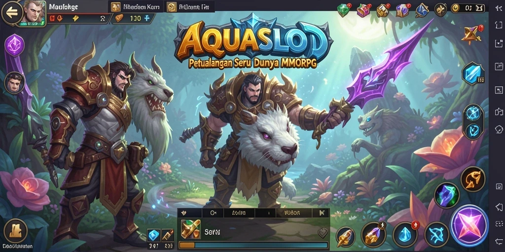 Tangkapan layar gameplay AQUASLOT menampilkan aksi seru di dunia MMORPG.