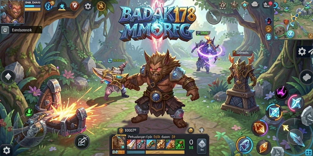 Tampilan gameplay epik dari BADAK178 dalam petualangan MMORPG.