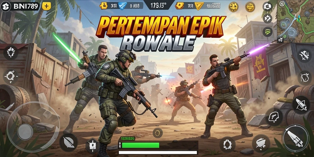 Screenshot BNI789 menampilkan aksi pertempuran seru dalam Battle Royale.