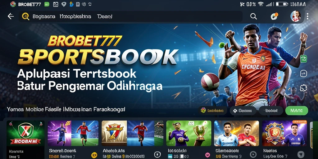 Tampilan menarik dari aplikasi Sportsbook BROBET77 dengan berbagai pilihan taruhan.