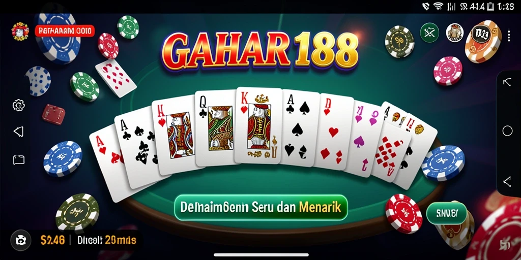 Tampilan gameplay seru dari GAHAR188 yang menampilkan permainan domino.