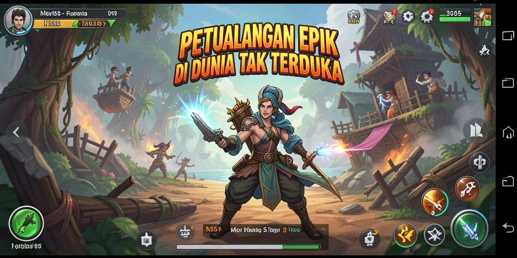 Tangkapan layar gameplay INS55 menampilkan aksi seru di dunia petualangan.