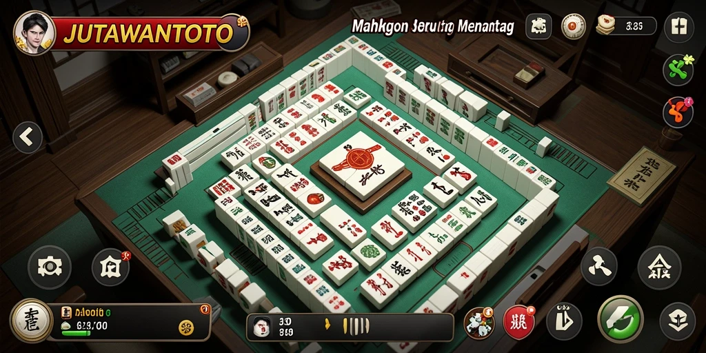 Tampilan gameplay Mahjong yang menarik di JUTAWANTOTO.