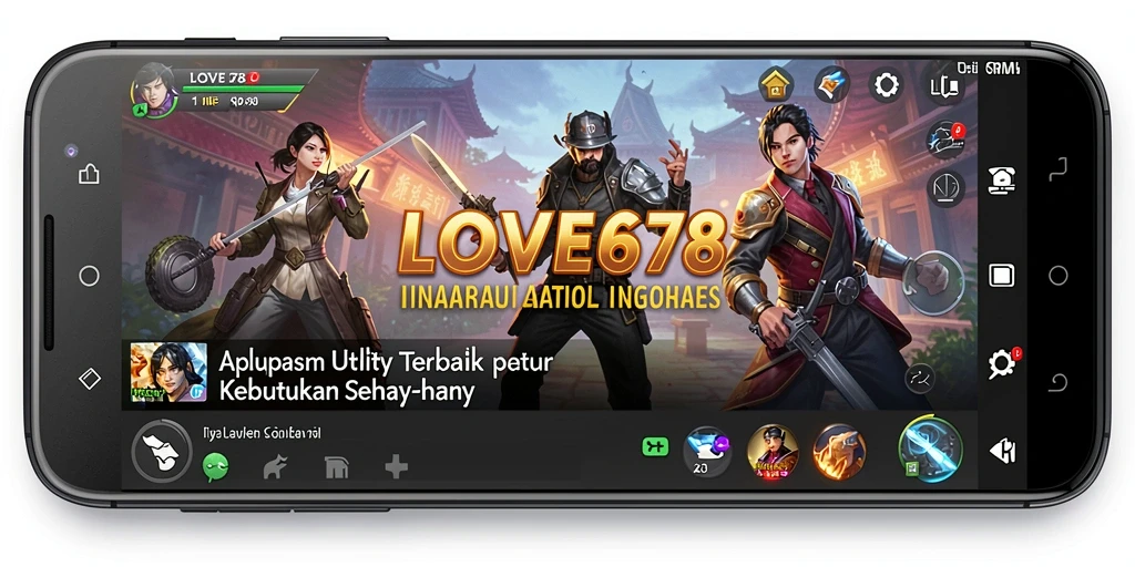 Screenshot utama LOVE678 menampilkan antarmuka aplikasi Utility yang user-friendly.
