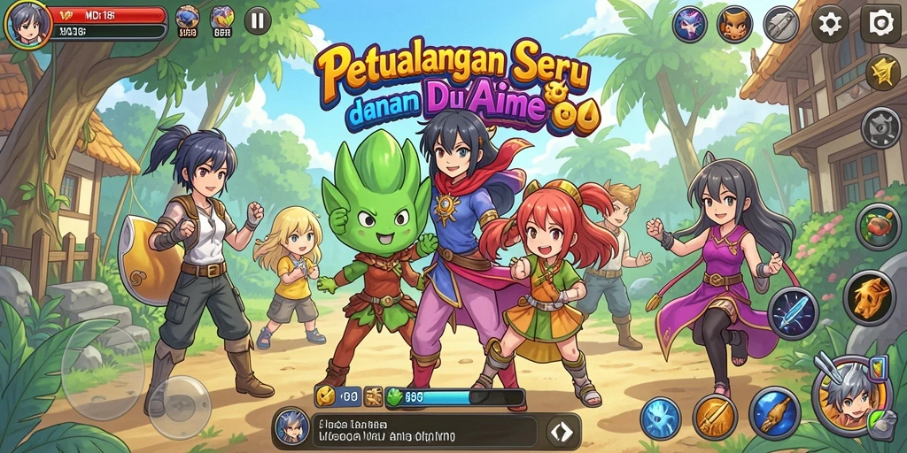 Tampilan gameplay MDG188 dengan karakter anime yang penuh aksi.