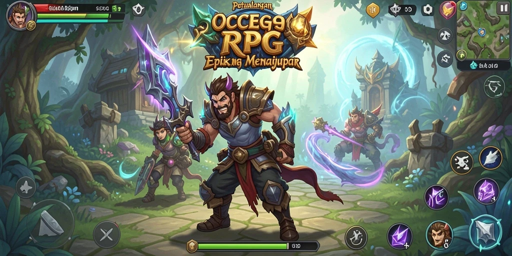 Screenshot gameplay OCE69 menampilkan pertarungan epik dan karakter yang menarik.