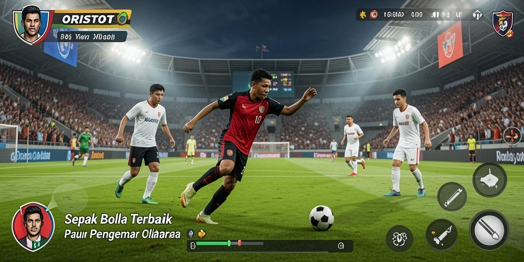 Tampilan seru gameplay ORISTOTO dalam pertandingan sepak bola.