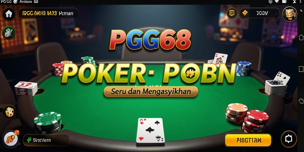 Screenshot PGG68 menampilkan aksi seru permainan poker di layar.