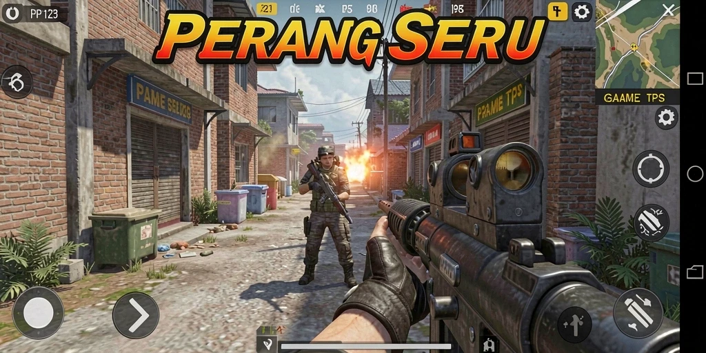 Tangkapan layar gameplay PP123 menunjukkan pertempuran intens di medan perang.