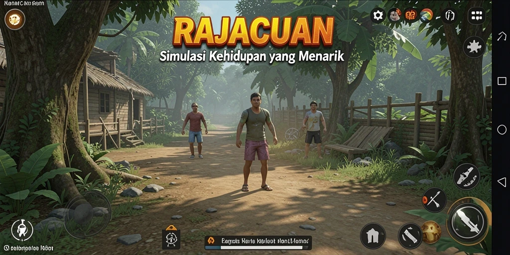 Screenshot RAJACUAN menampilkan aktivitas gameplay simulasi yang seru.