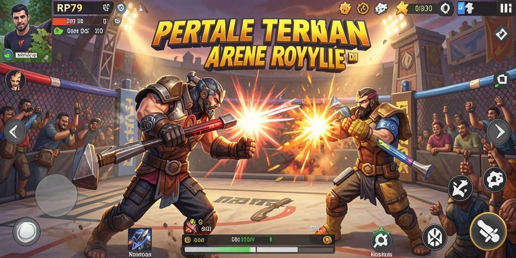 Tampilan menarik dari gameplay seru RP79 dalam pertarungan Battle Royale.
