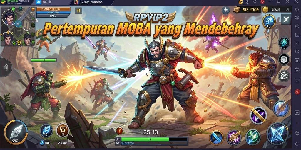 Screenshot gameplay RPVIP2 yang menampilkan aksi seru di arena pertempuran.