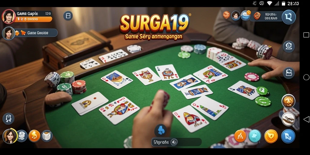Tampilan gameplay Gaple SURGA19 yang seru dan interaktif.