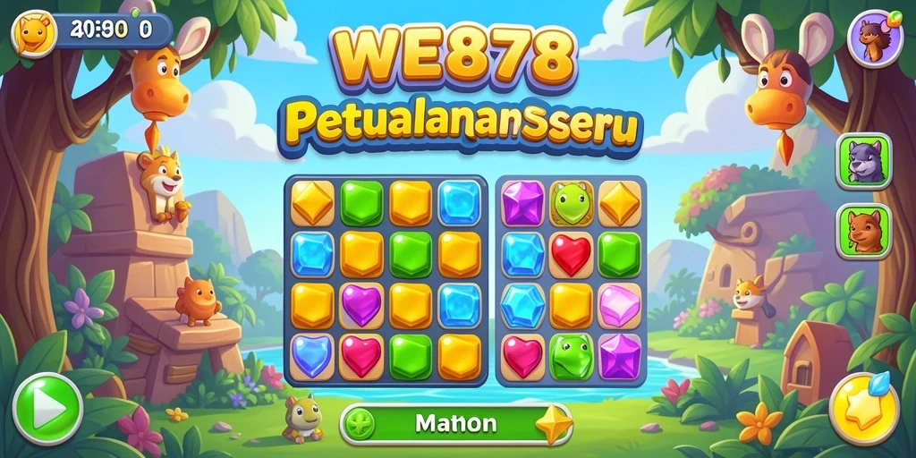 Screenshot WE878 menampilkan aksi gameplay Match-3 yang menarik.