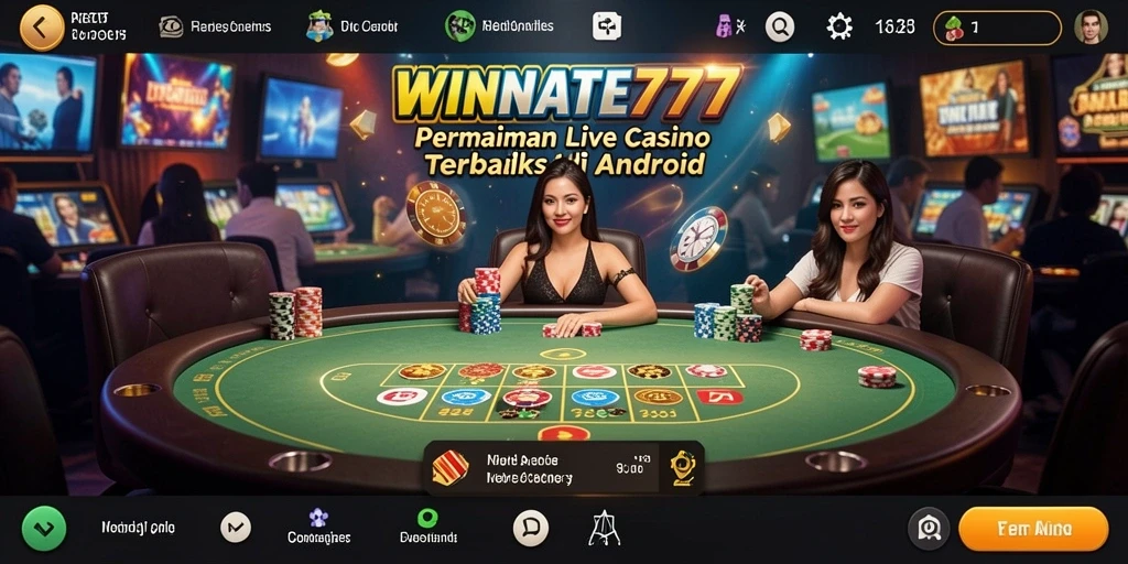 Screenshot gameplay <strong>WINRATE777</strong> menampilkan suasana kasino yang hidup.
